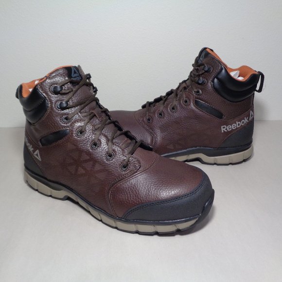 Reebok Size 13 M SUBLITE CUSHION Brown Boots New Men's Safety Toe